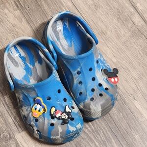 Kids Blue Marble Crocs With Charms